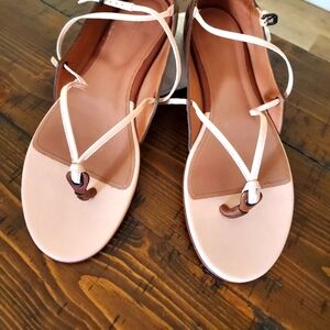 Bottega veneta sandals size 40 in nude and warm brown new with box.